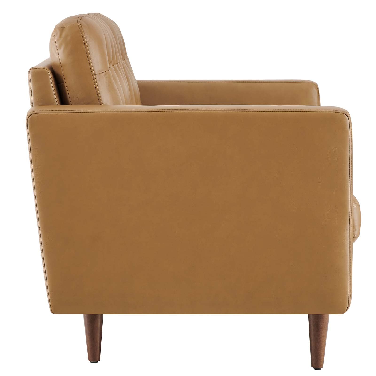 Modway Exalt Leather Tufted Loveseat In Tan